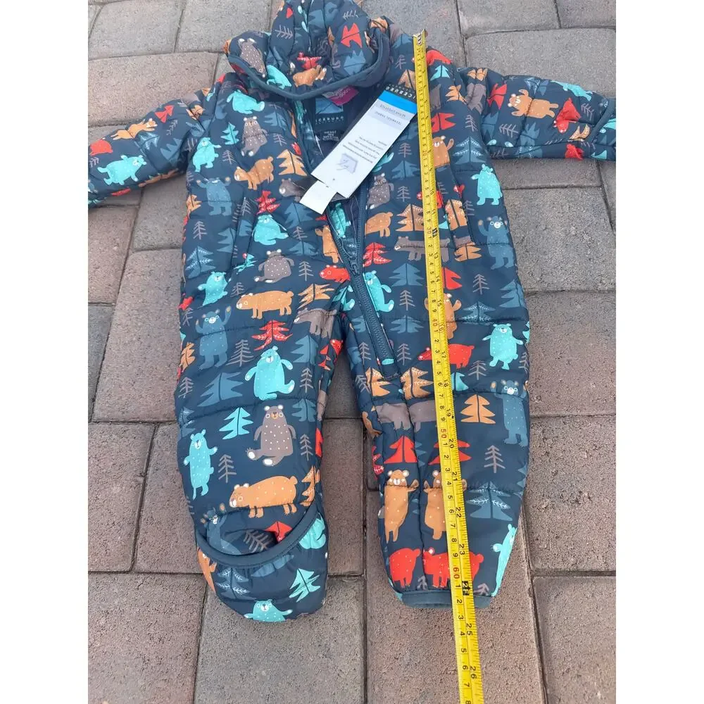NEW Infant Quilted Snowsuit 18 Months Animal Print Insulated One Piece NWT
